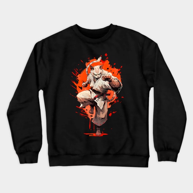 Cat kicking Crewneck Sweatshirt by NemfisArt